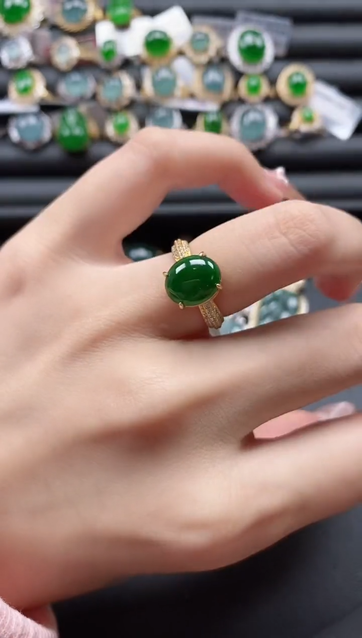 【闪购商品】翡翠戒指银S925镶嵌51151