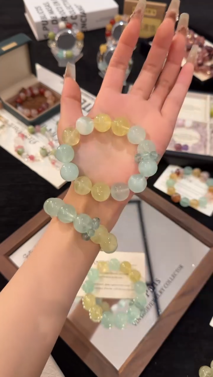 未镶嵌手链水晶绿萤石多宝x3099