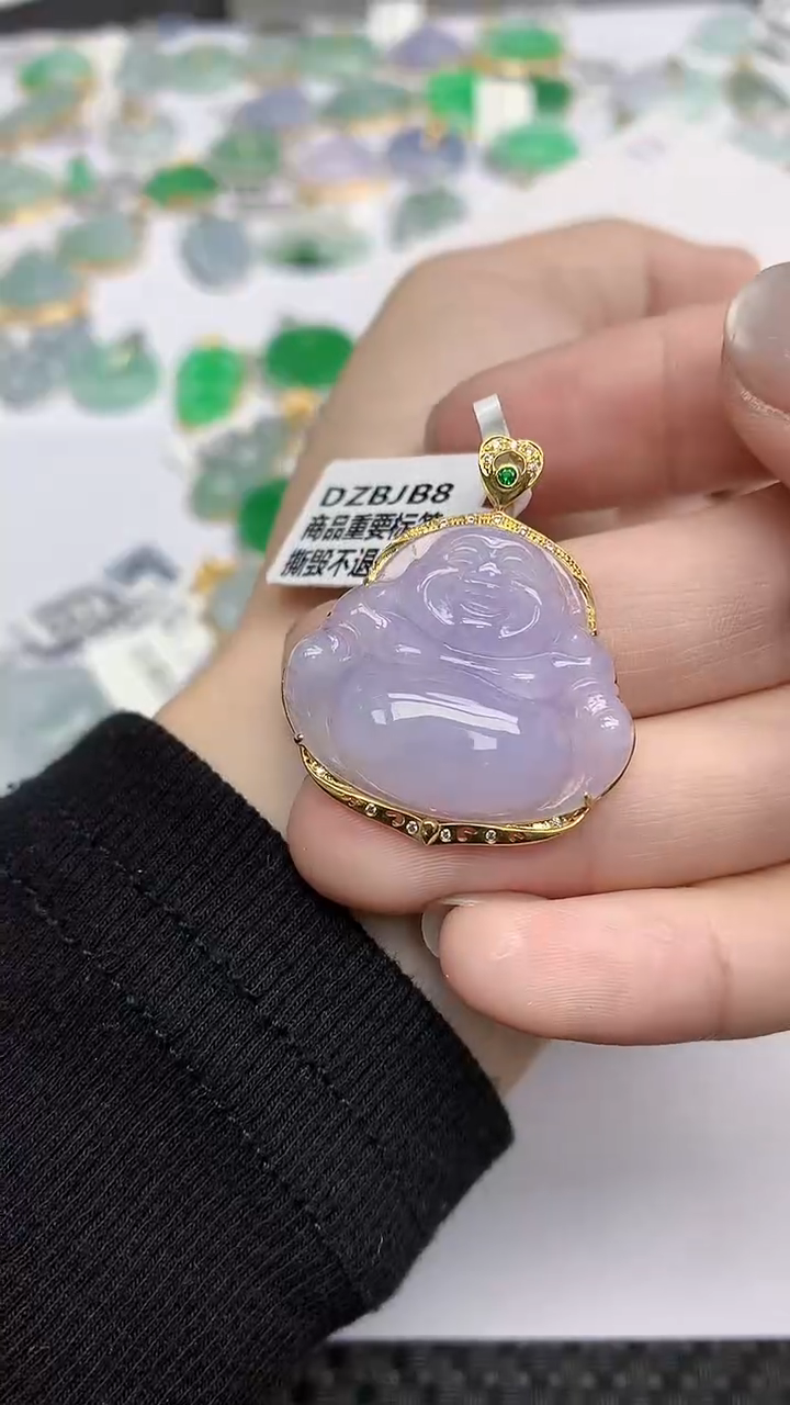 【闪购商品】翡翠挂件18K金镶嵌多样性发其一