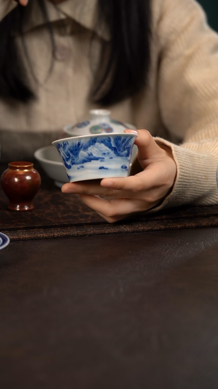 【闪购商品】杯HLX陶瓷山水马蹄杯 随机