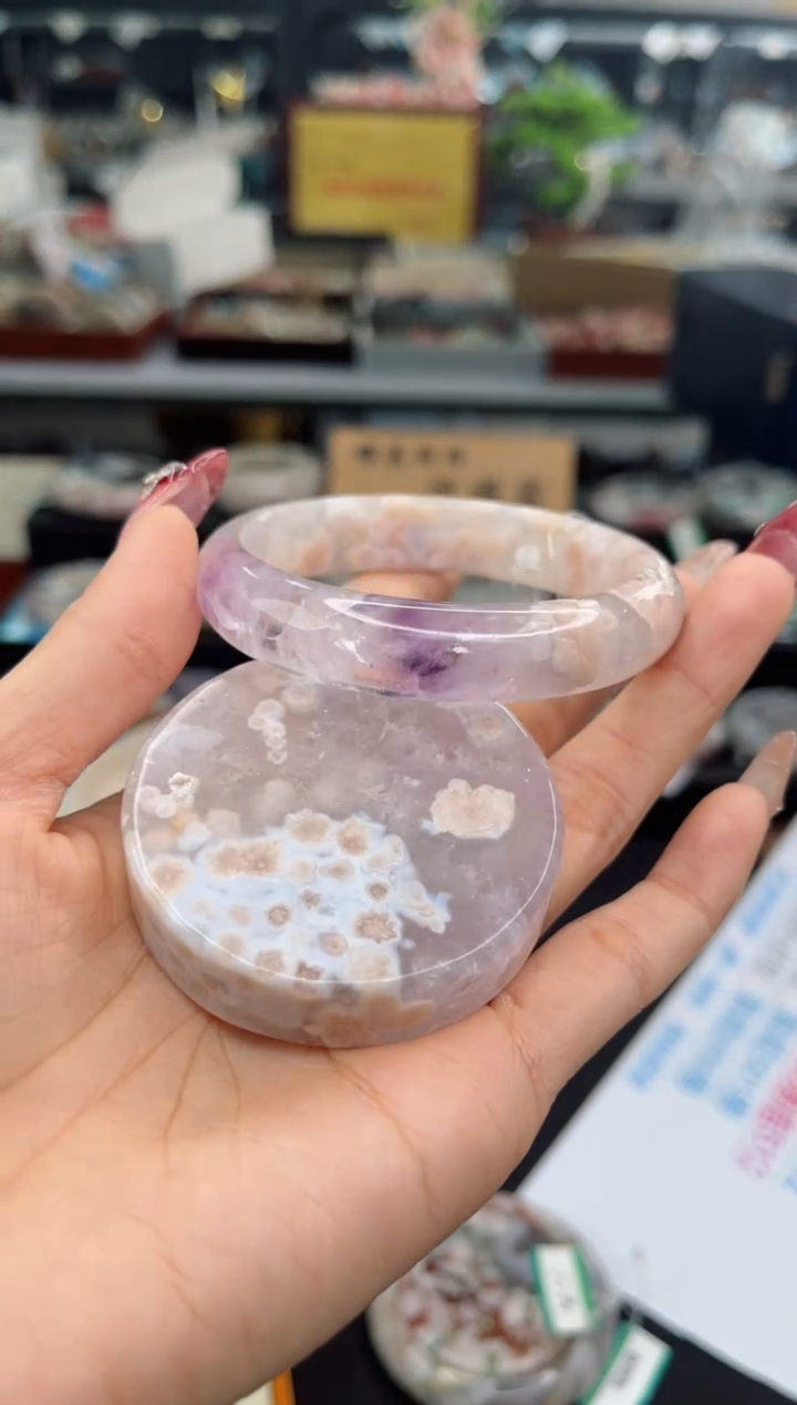 【闪购商品】石英质玉手镯未镶嵌57圈口（赠品镯心）S9461