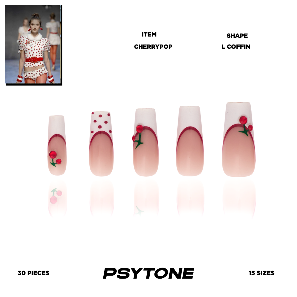 幻调樱嘤嘤 | 2法式少女可爱复古樱桃穿戴甲百搭ins风学生简约