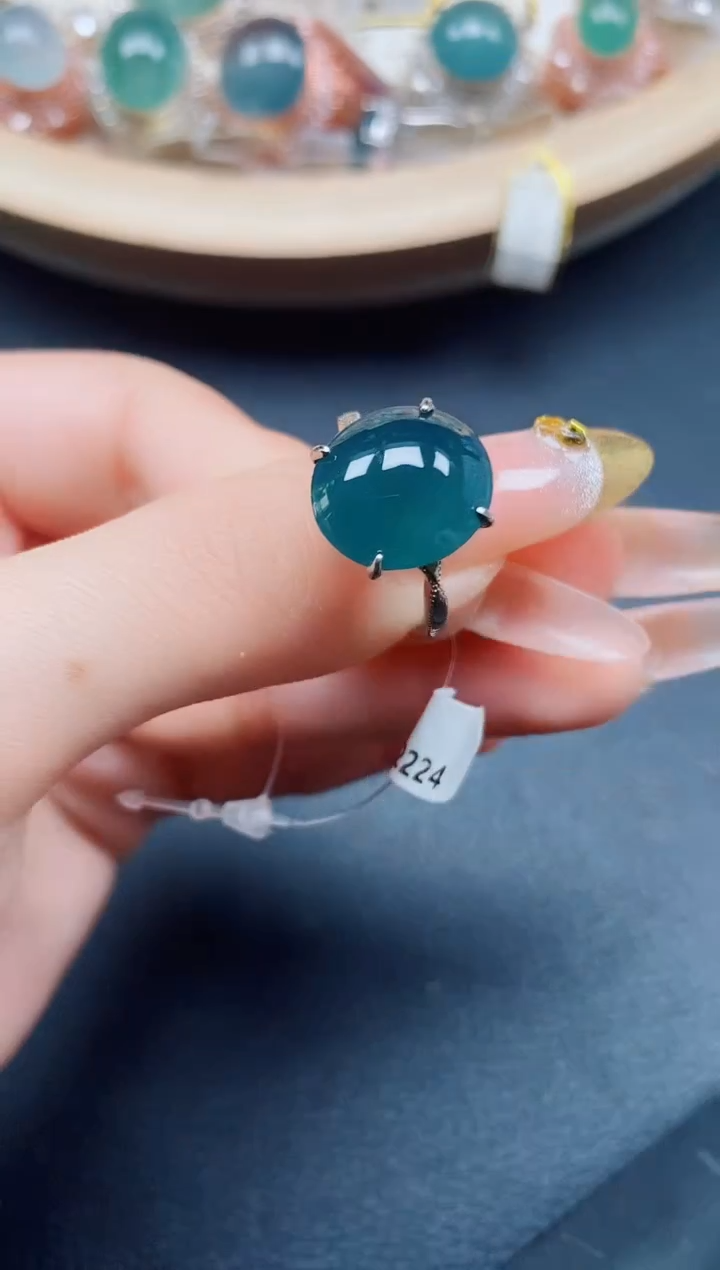 【闪购商品】翡翠戒指银S925镶嵌翡翠