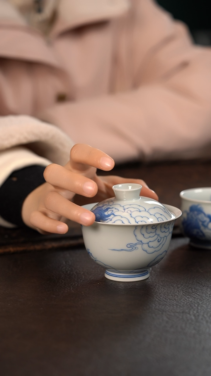 【闪购商品】杯聚澜堂狮子滚绣球盖碗