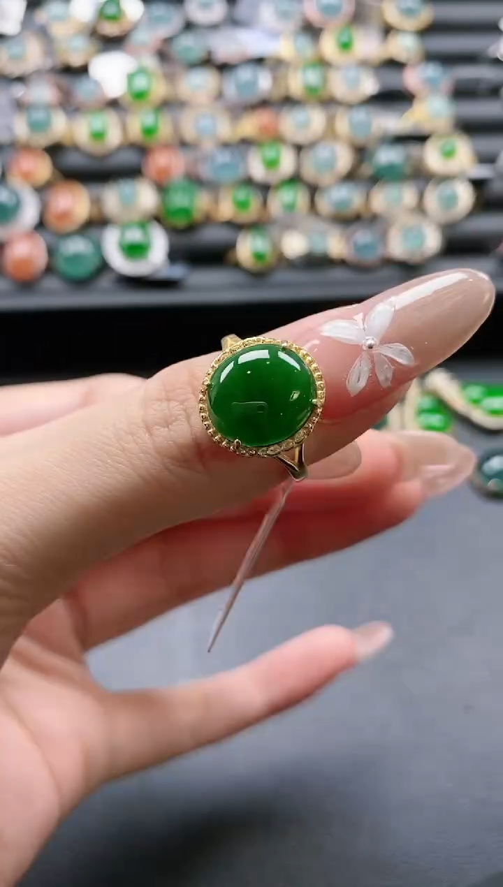 【闪购商品】翡翠戒指银S925镶嵌-600