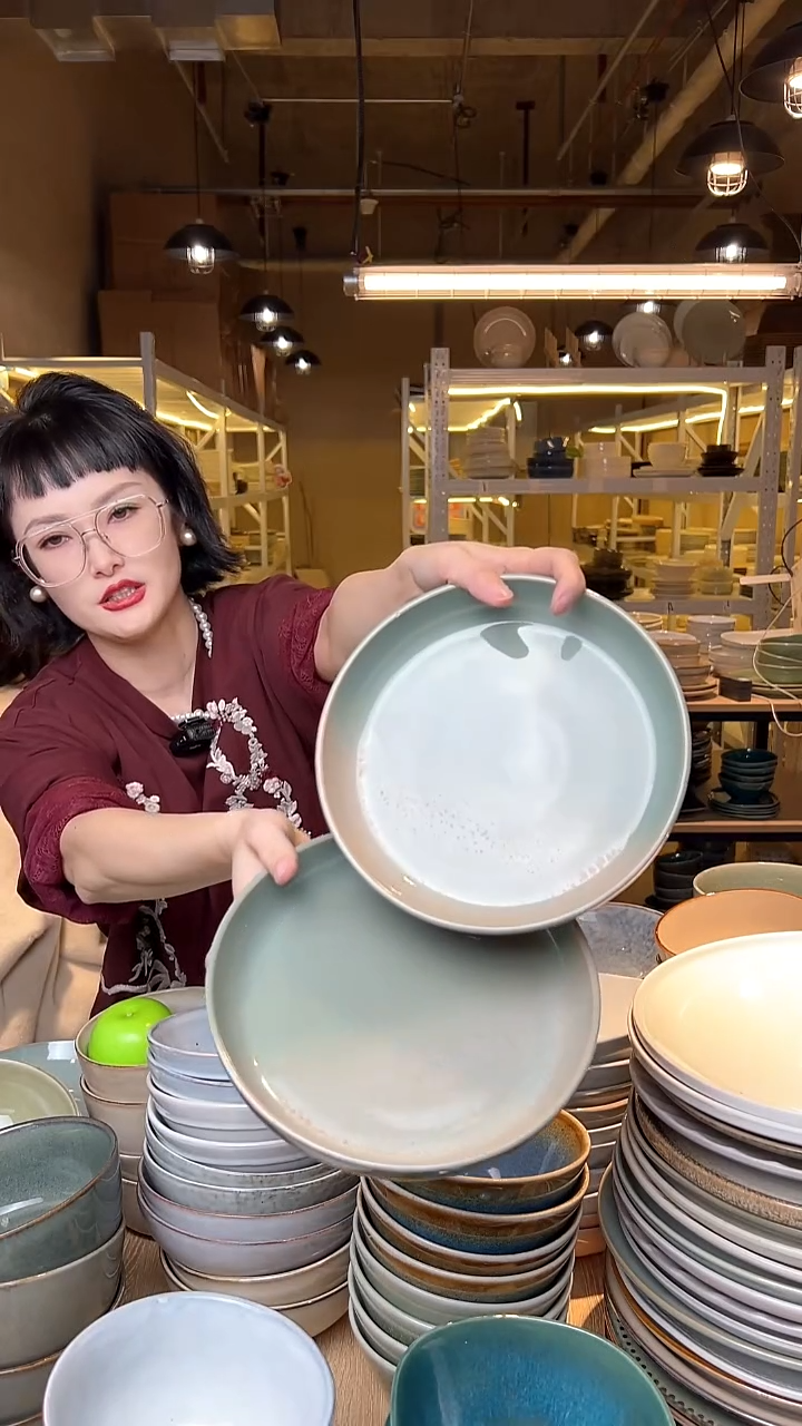 瓷154外贸尾货高温釉下彩陶瓷餐具默认微瑕