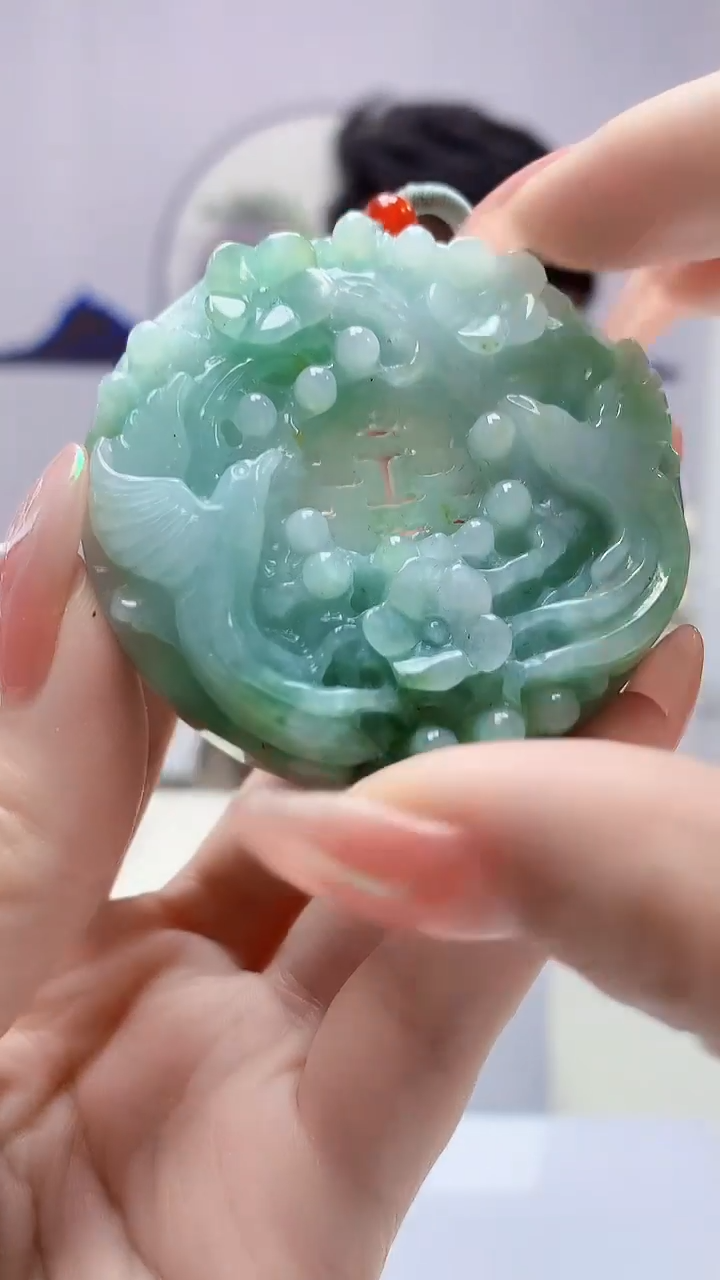 【闪购商品】定制翡翠未镶嵌1502DD-毛货挂件98