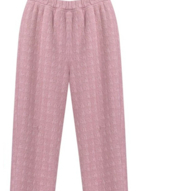 D250单件裤子桃皮绒立体印花/羊羔厚绒保暖舒适家居服宽松