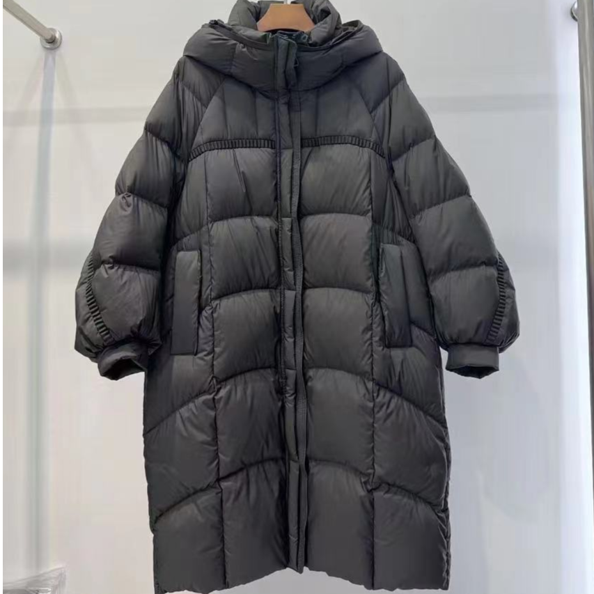 百搭休闲高级感连帽长款羽绒服 H1173