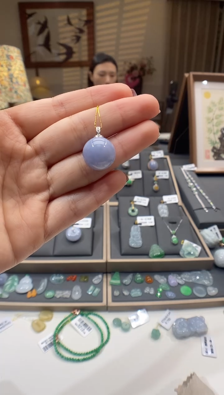 【闪购商品】翡翠颈饰18K金镶嵌珠子