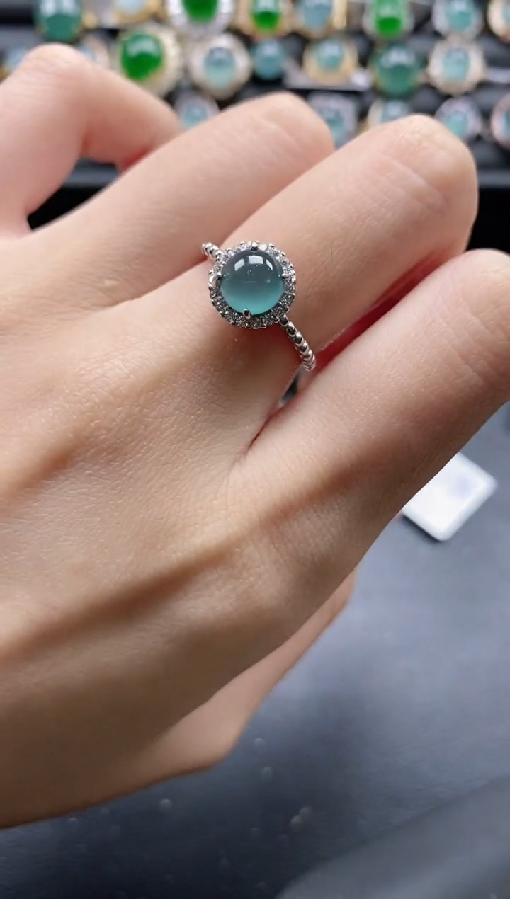 【闪购商品】翡翠戒指银S925镶嵌111-