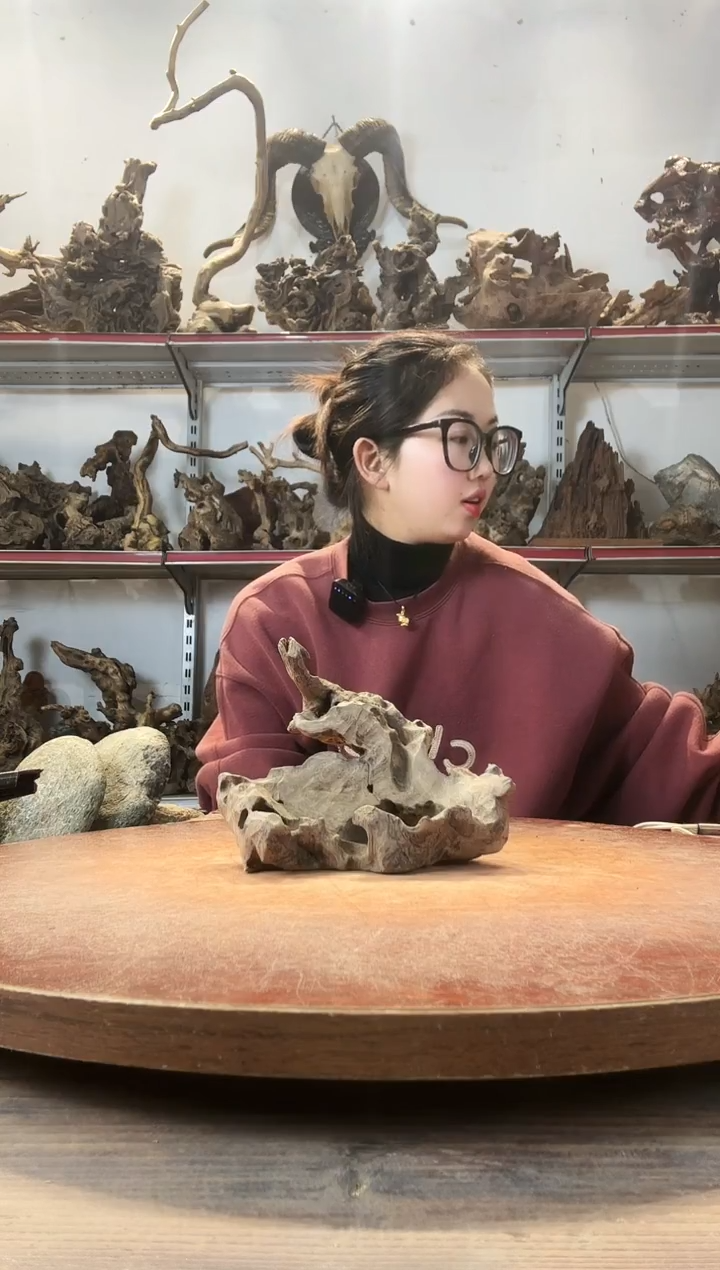 木精*黄荆随型风化镂空底座摆件无漆无蜡