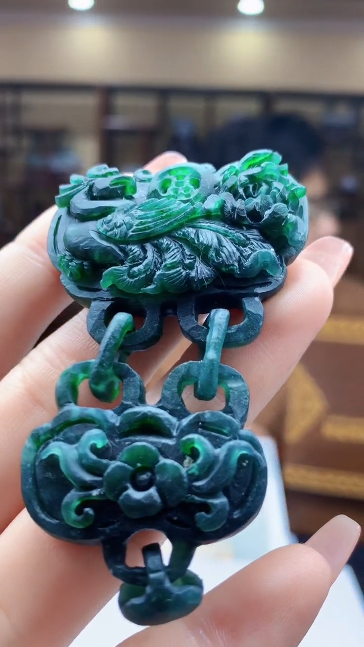 【闪购商品】定制翡翠未镶嵌1002ry-毛货挂件56