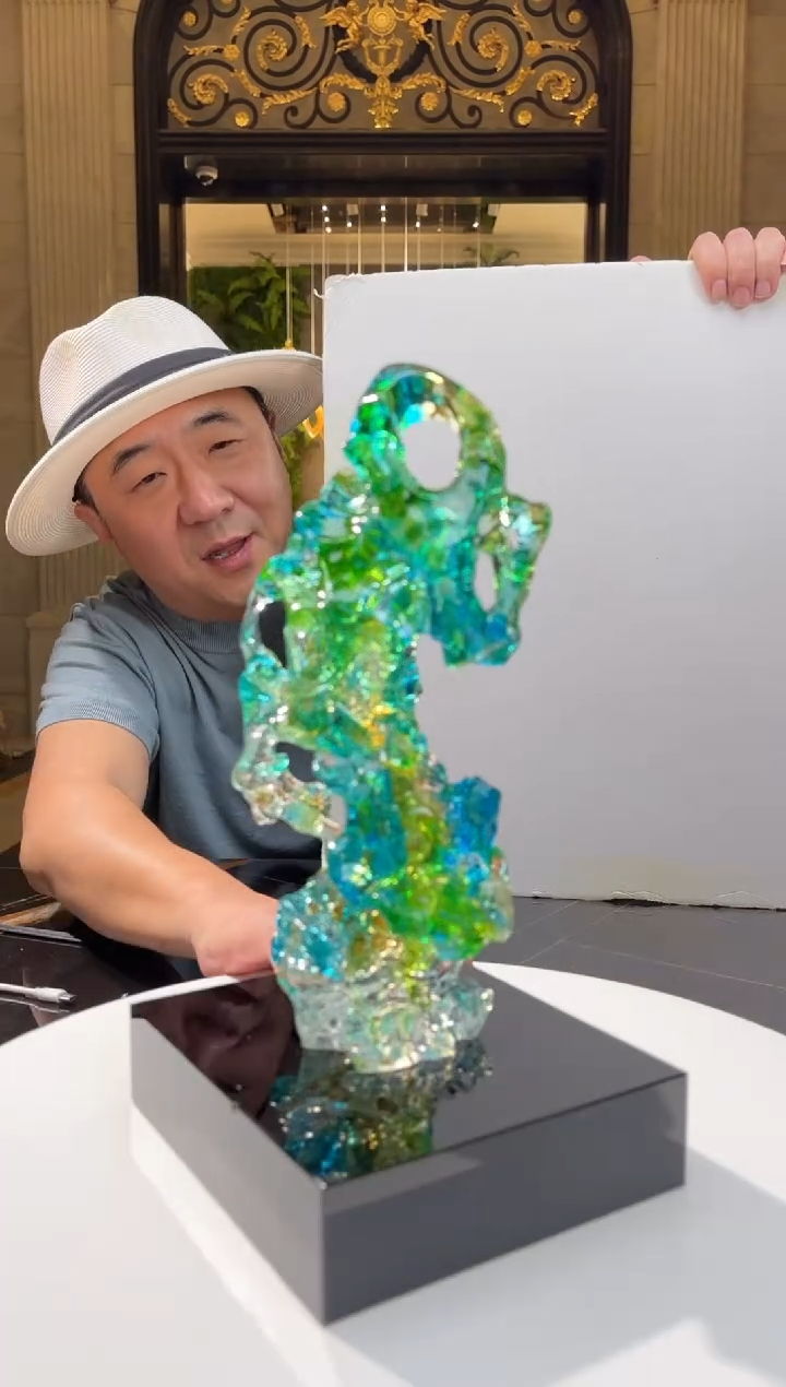 【闪购商品】摆件小号太湖石摆件+14*16黑底座