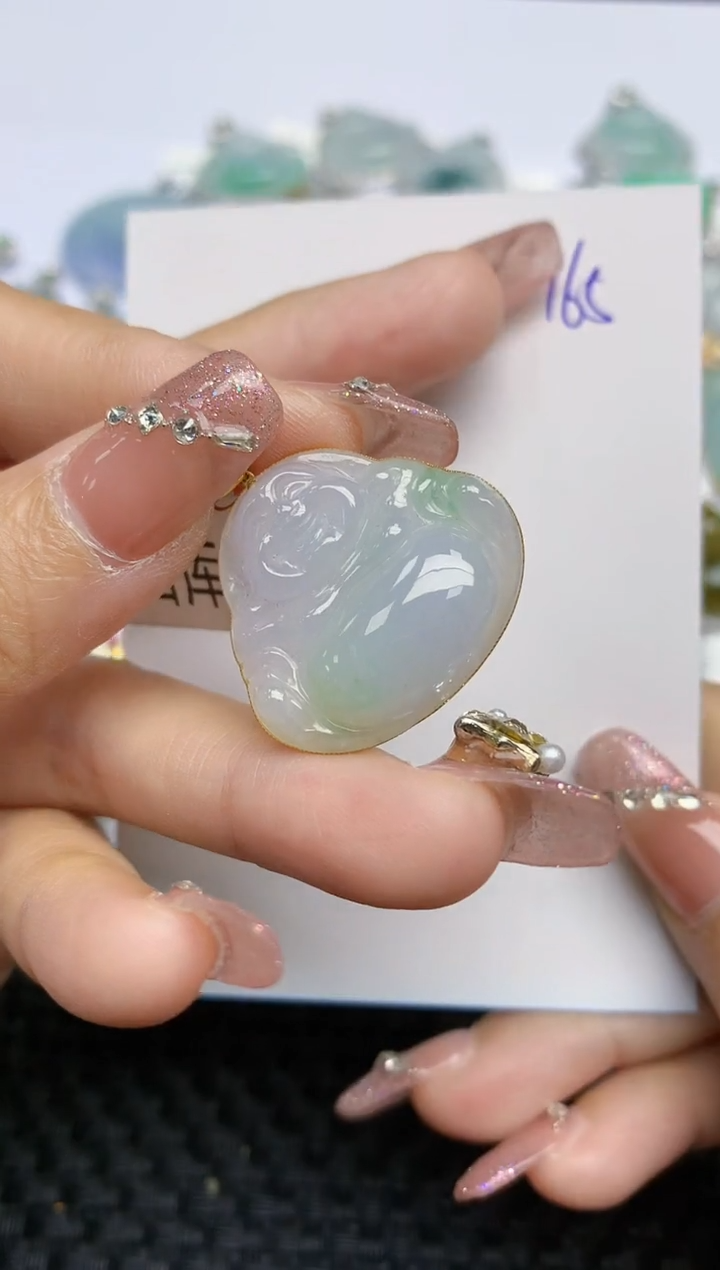 【闪购商品】翡翠颈饰18K金镶嵌天然A货翡翠 165