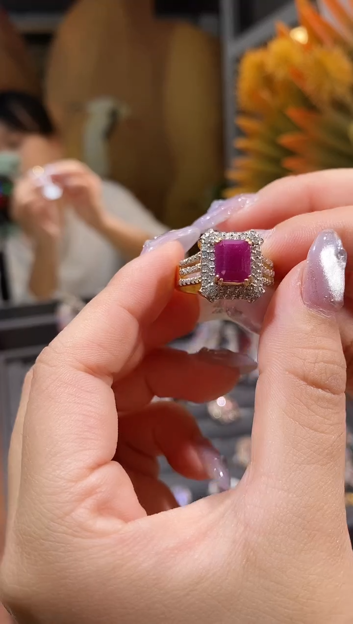 未镶嵌戒指红宝石天然无烧红宝石戒指