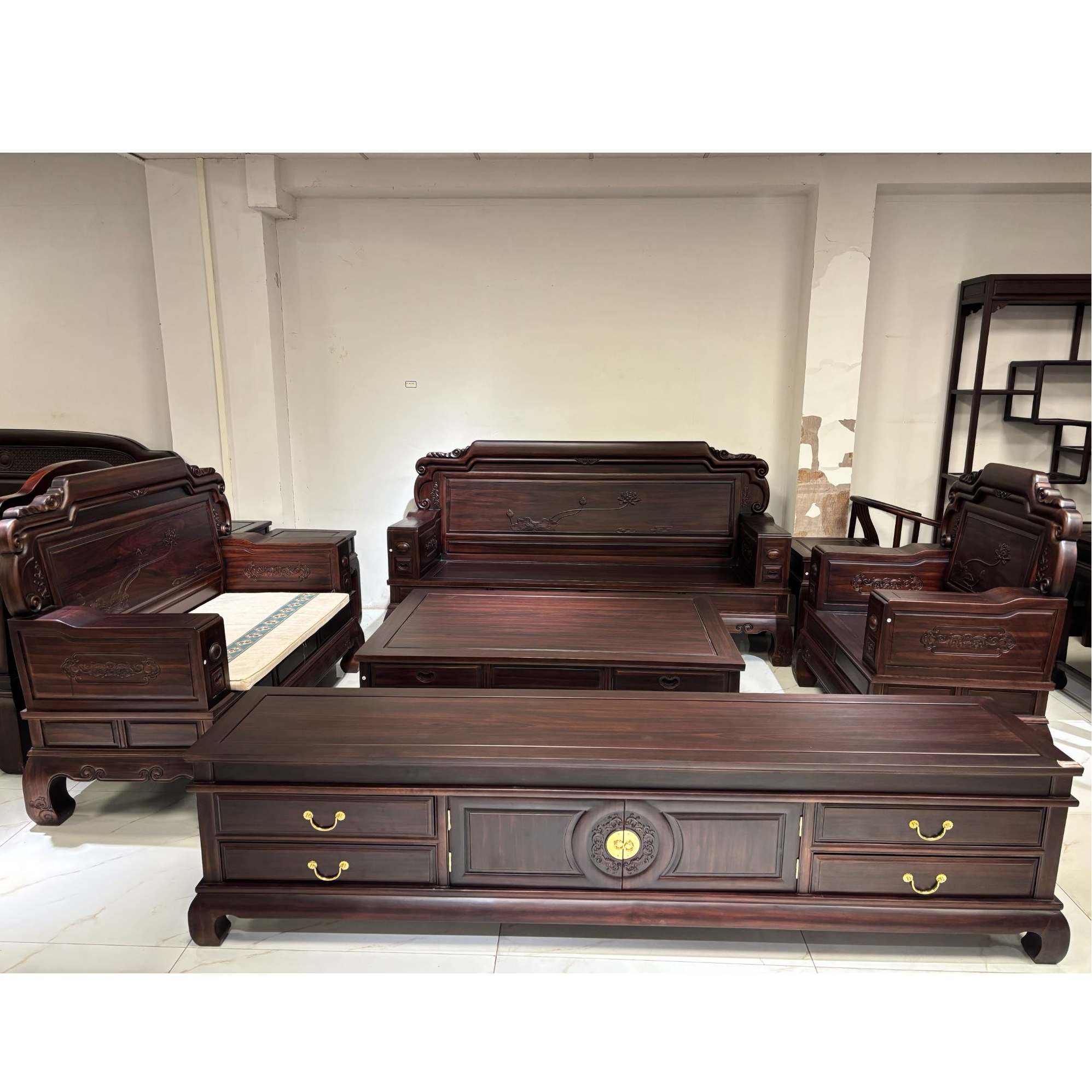 新古典荷花款福瑞123沙发组合客厅成套