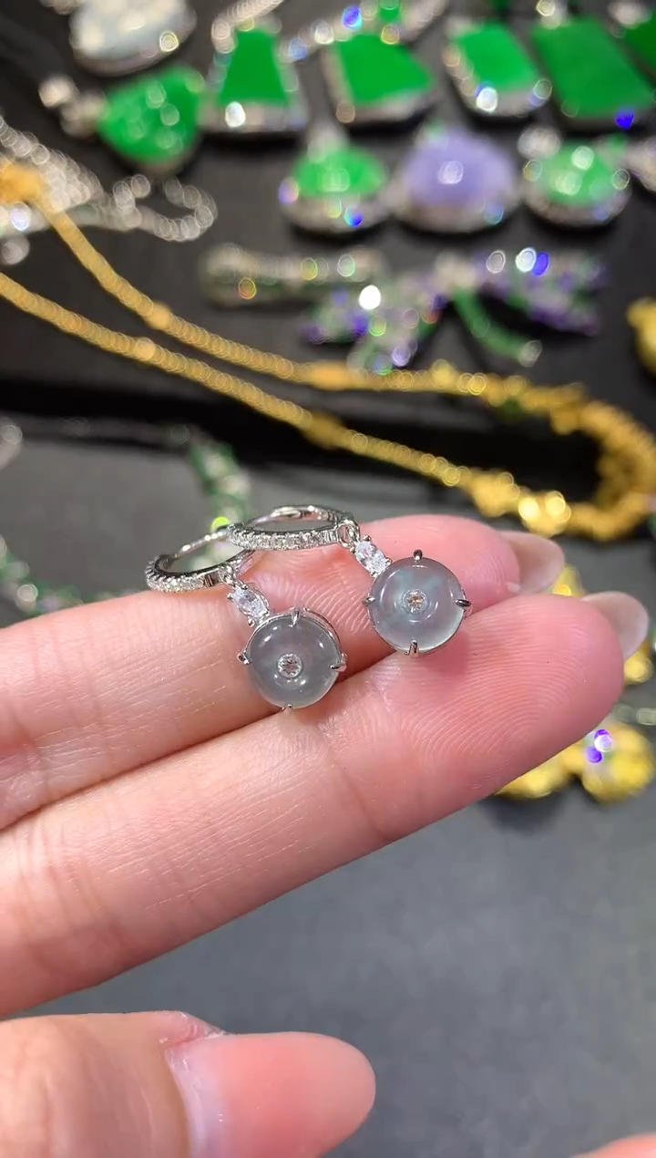 【闪购商品】翡翠耳饰银S925镶嵌231耳饰（多样性发货一件