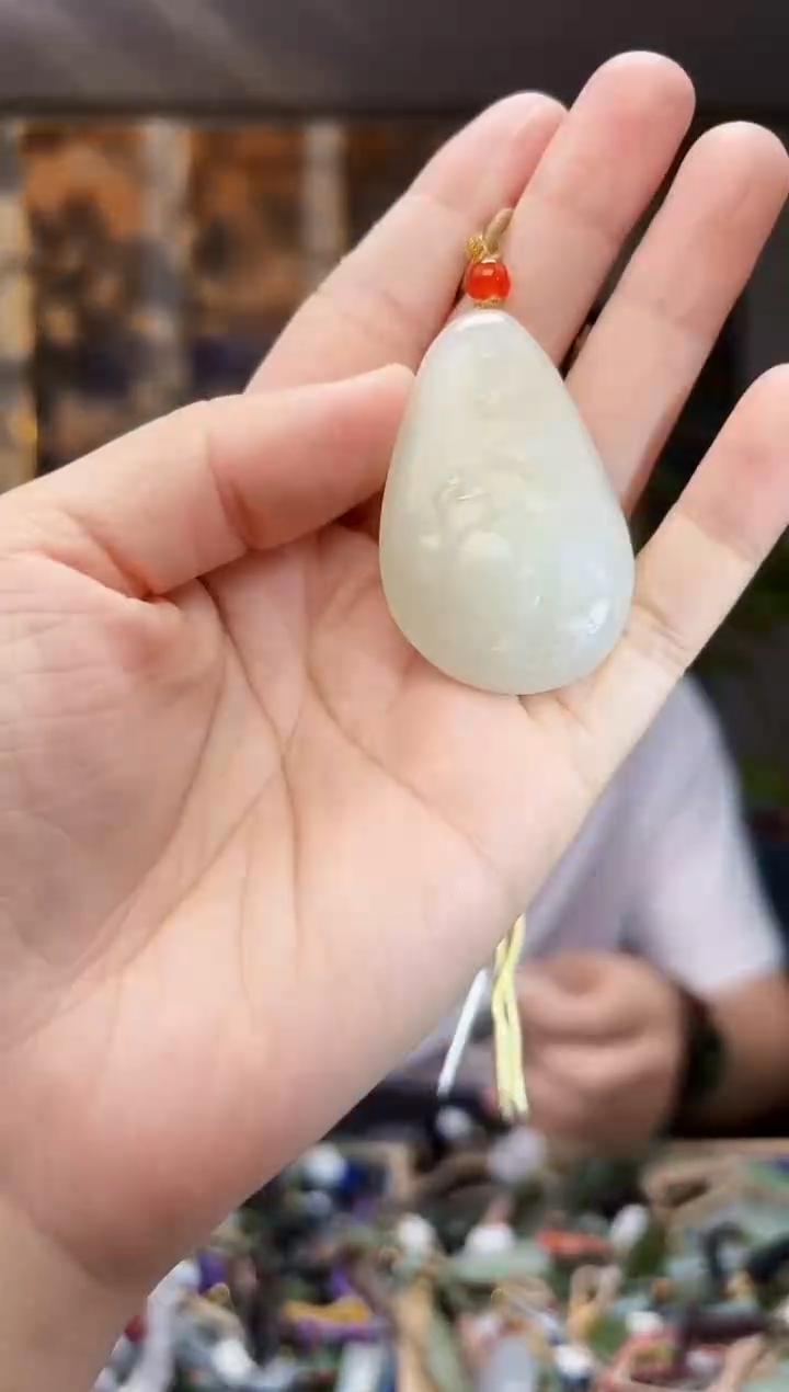 和田玉未镶嵌挂件拍一发一