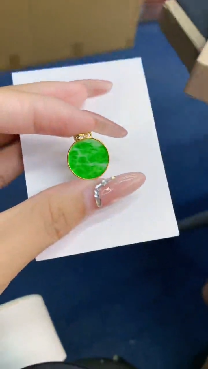 翡翠银S925镶嵌吊坠(不含链)1