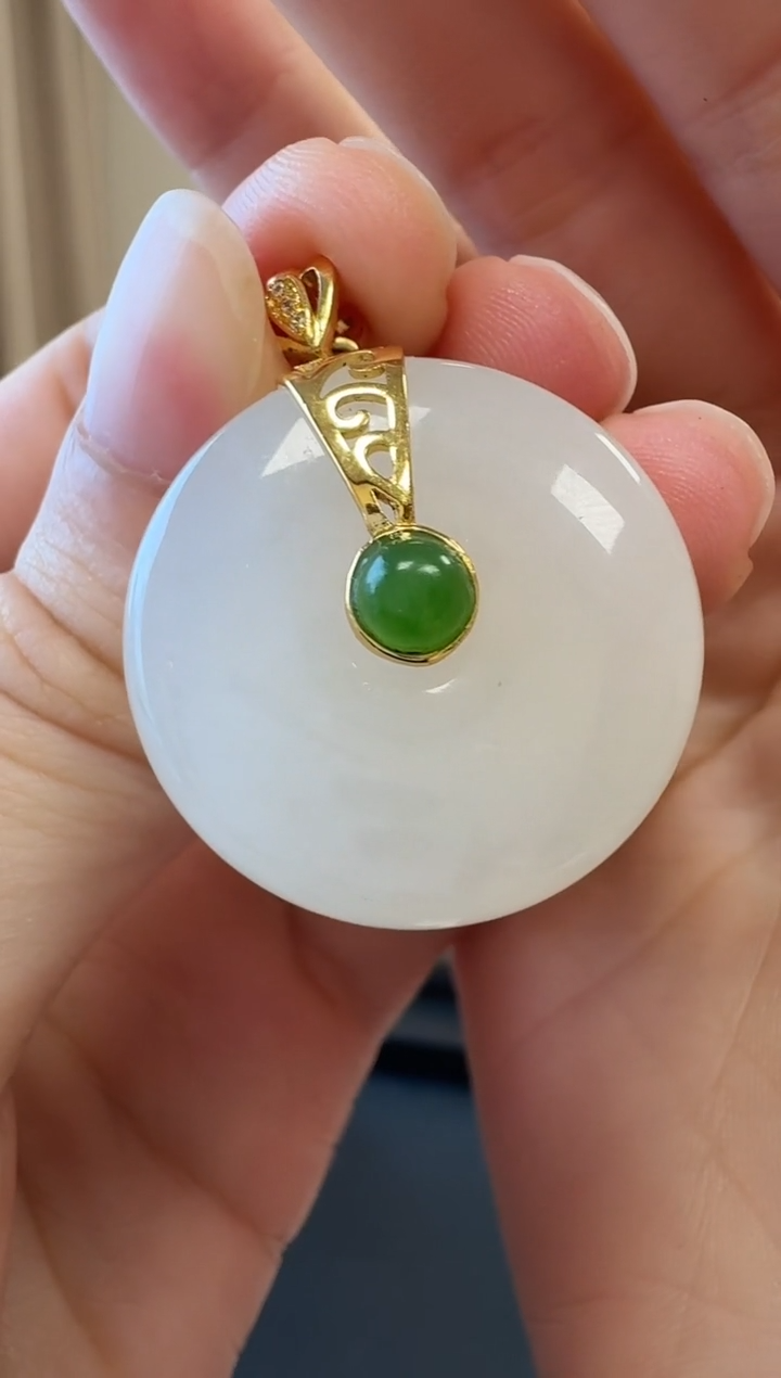 和田玉银S925镶嵌吊坠(不含链)吊坠