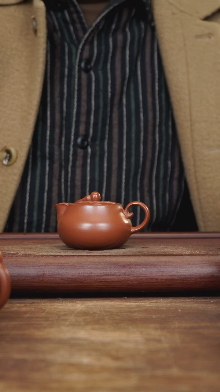 【闪购商品】紫砂茶壶130ml 福禄 朱泥