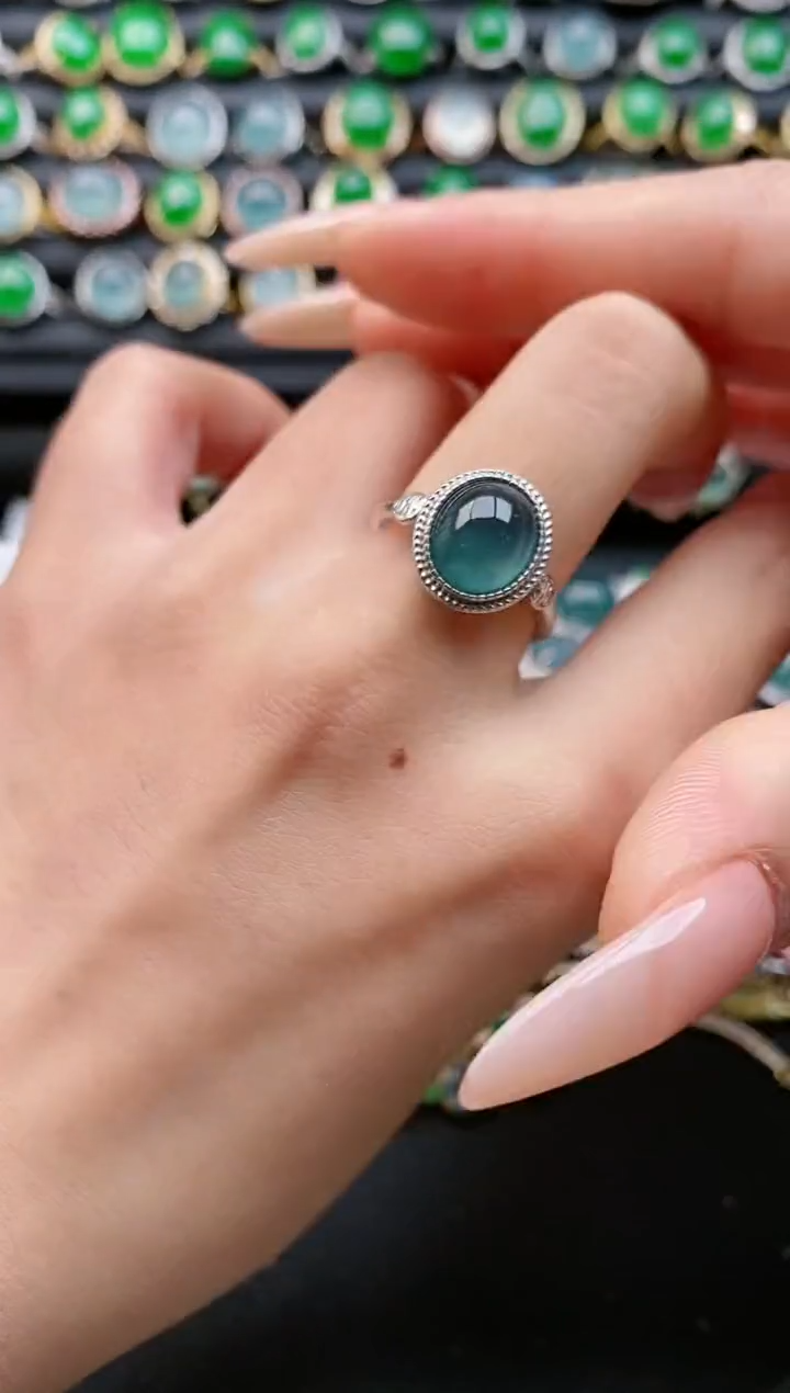 【闪购商品】翡翠戒指银S925镶嵌11111111