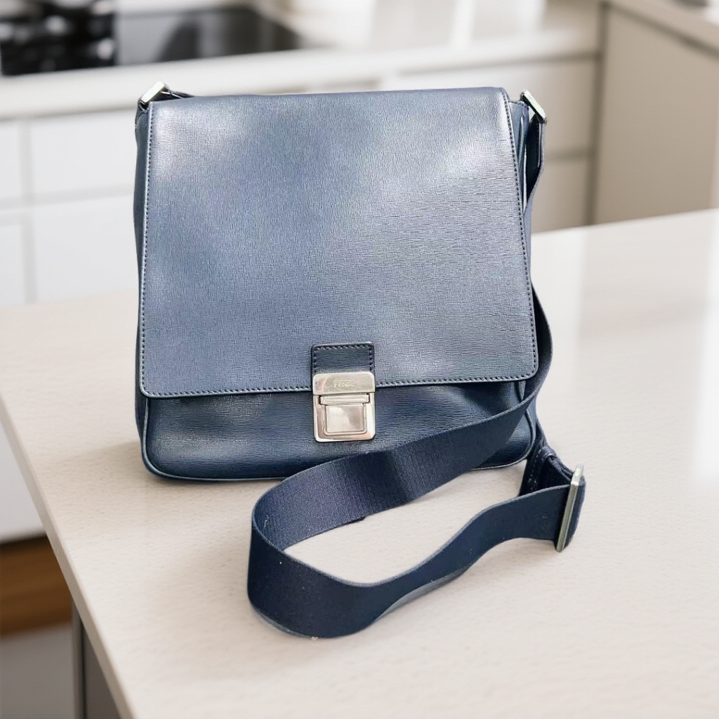95新 FENDI/芬迪  蓝色单肩包 1829 3474  