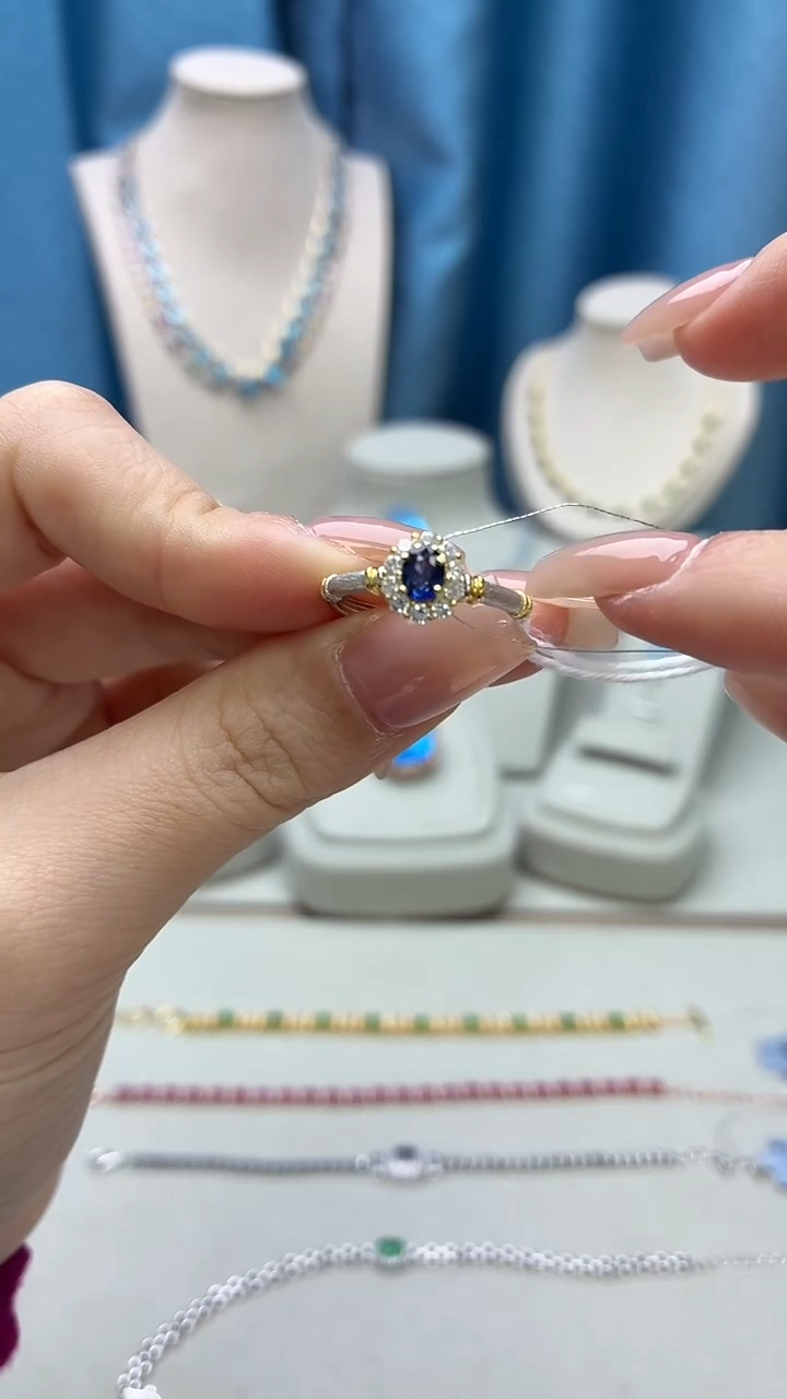 戒指蓝宝石银S925镶嵌252JH0102产品一个（多样性）