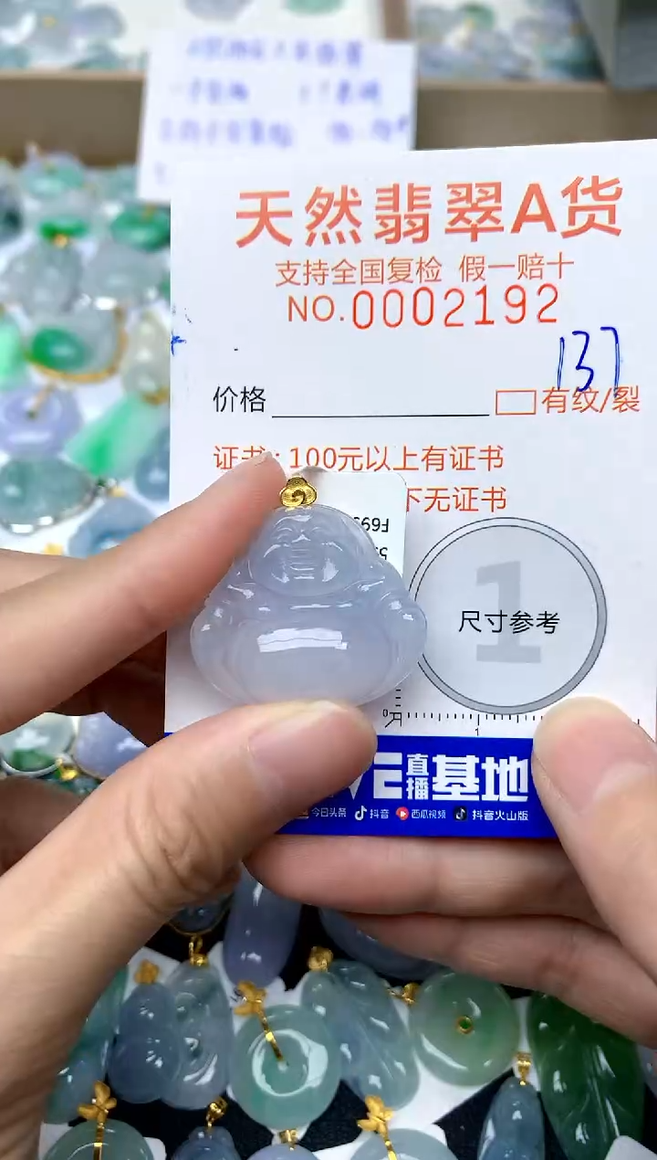 【闪购商品】翡翠颈饰18K金镶嵌137天然A货翡翠