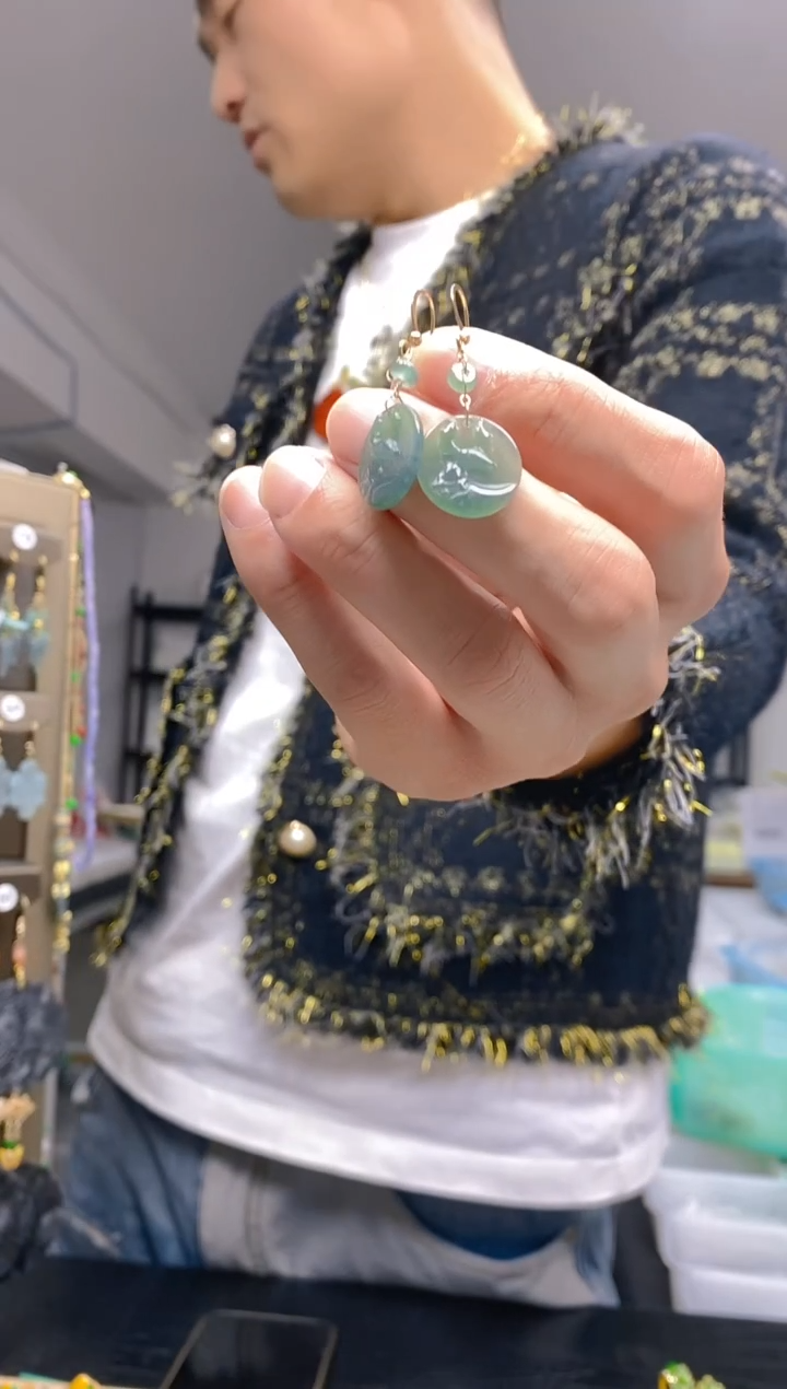 【闪购商品】翡翠耳饰合金199翡翠耳钩