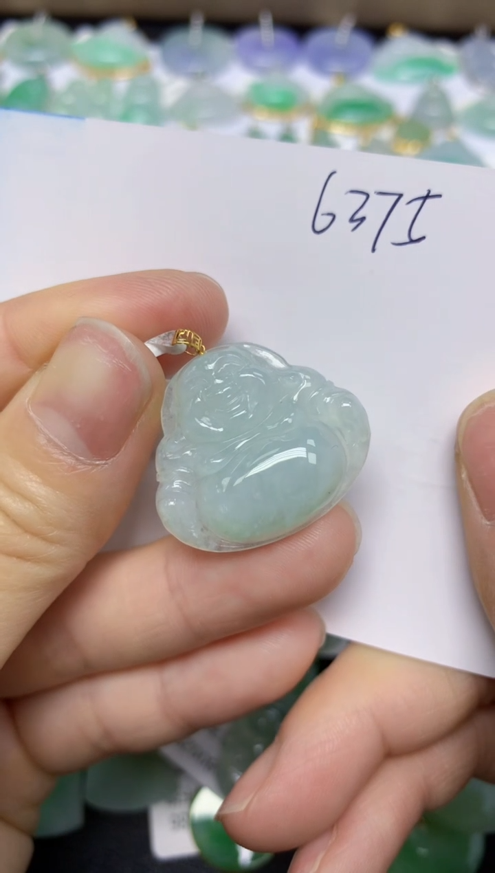 【闪购商品】翡翠挂件18K金镶嵌 天然翡翠A货