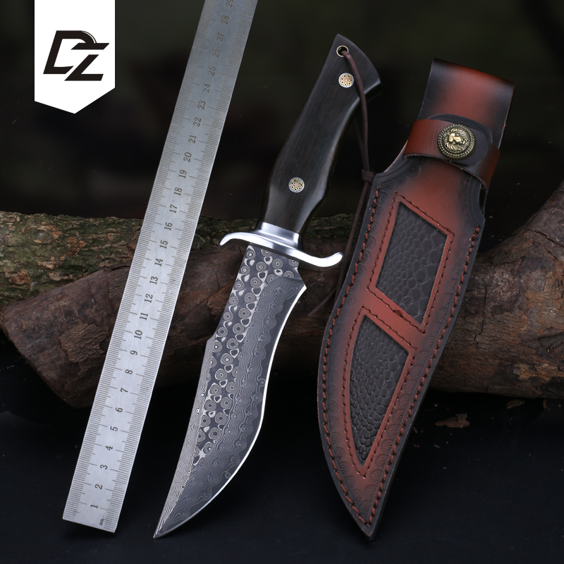 利刀斋【破帅大马】 大马士革钢水果刀户外露营便携随身锋利收藏