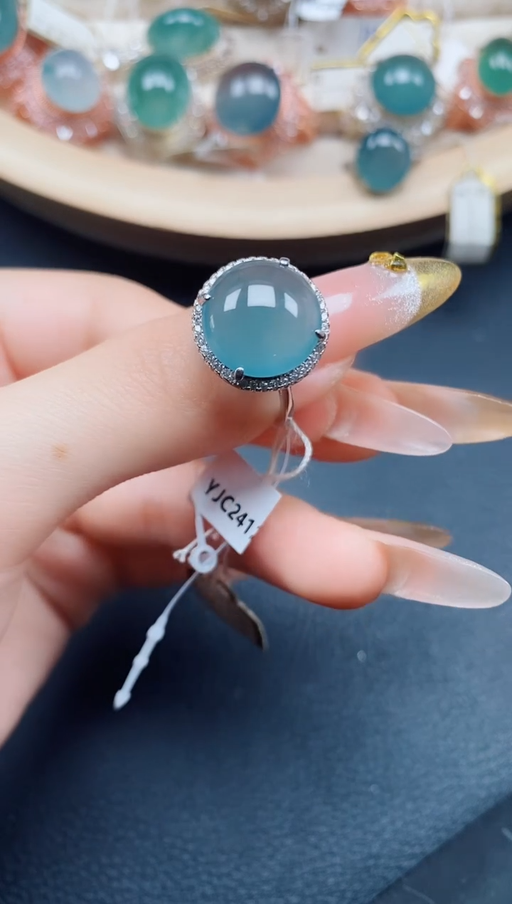 【闪购商品】翡翠戒指银S925镶嵌翡翠