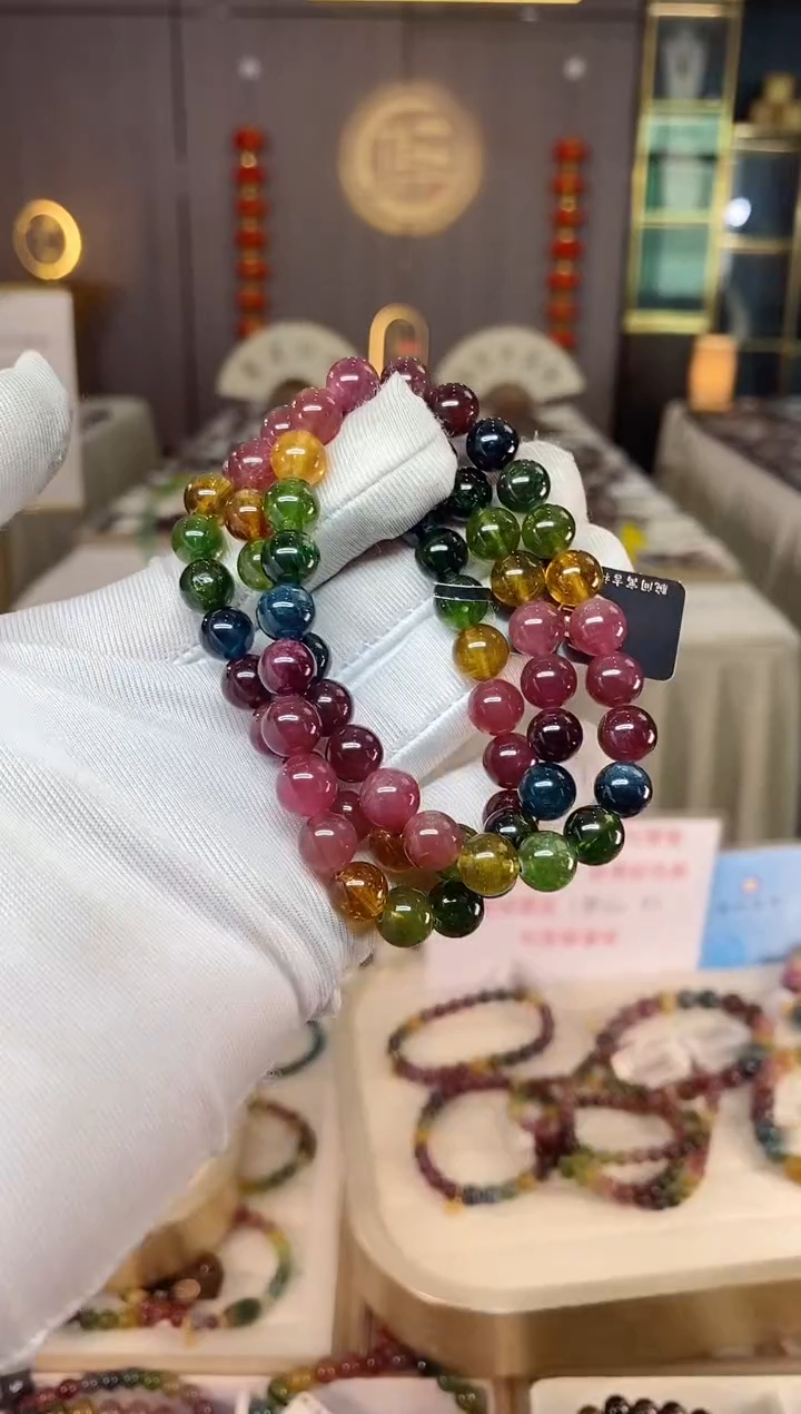未镶嵌老矿碧玺三圈手串8mm+碧玺xion多样性发一条
