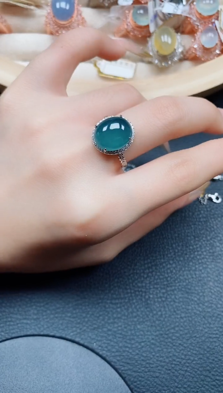 【闪购商品】翡翠戒指银S925镶嵌翡翠