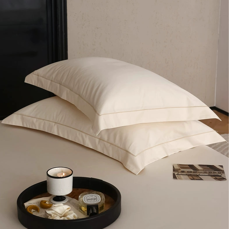 100支长绒棉枕套丝滑好质感一对装48*74cm