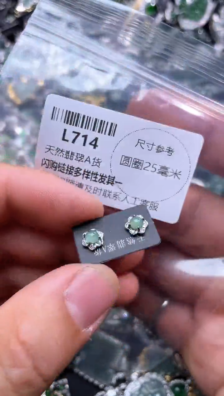 【闪购商品】翡翠颈饰未镶嵌L714耳钉
