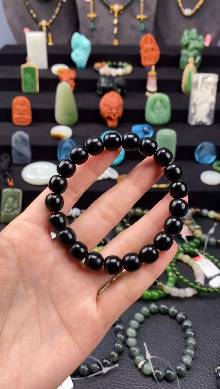 【闪购商品】和田玉-未镶嵌10mm塔青老型手串