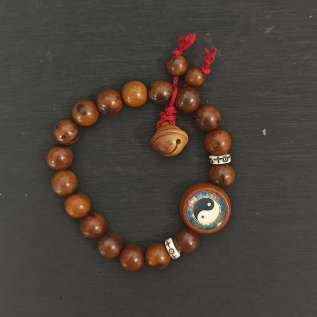 雷击枣木铃铛单圈手串