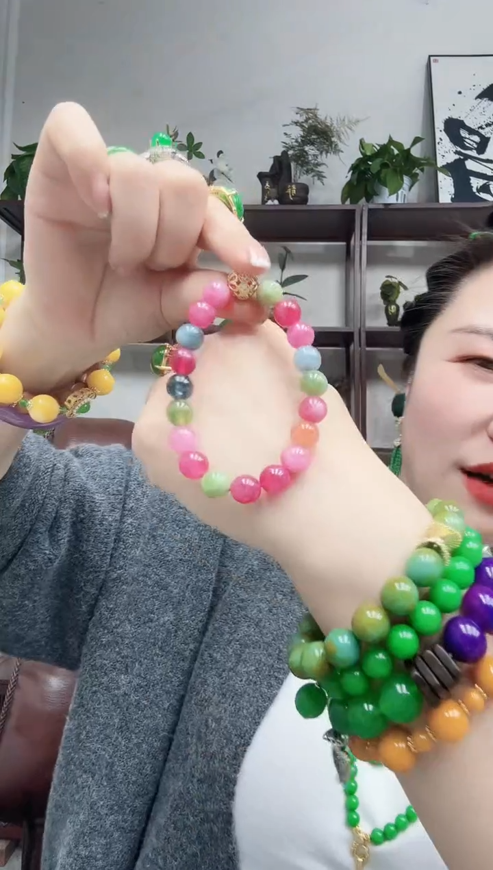 未镶嵌手链碧玺碧玺圆诛手串卡10