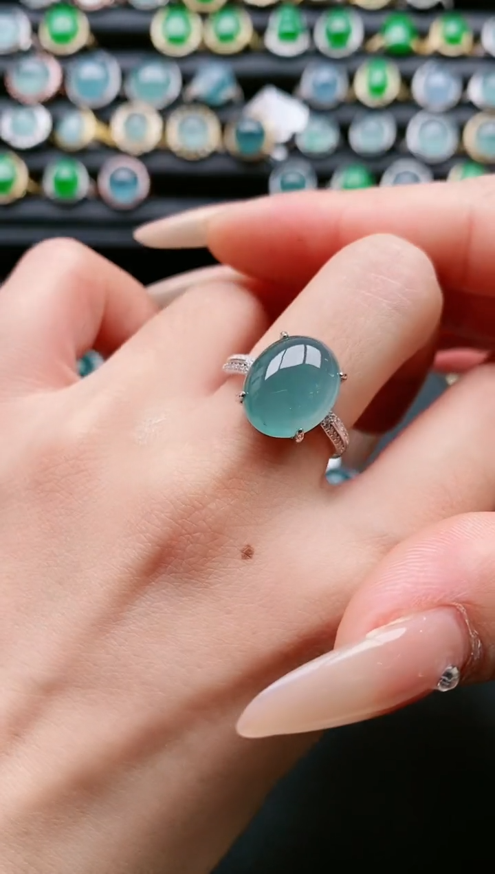 【闪购商品】翡翠戒指银S925镶嵌11111