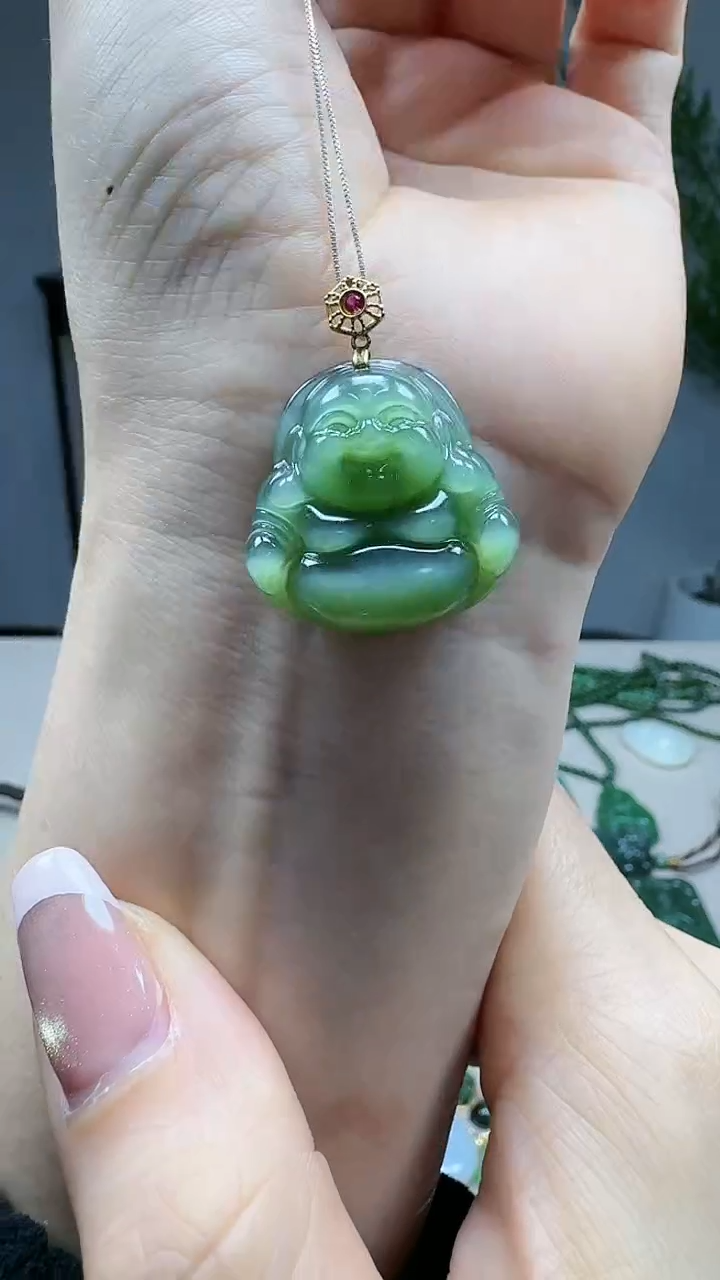 吊坠(不含链)18K金镶嵌和田玉1