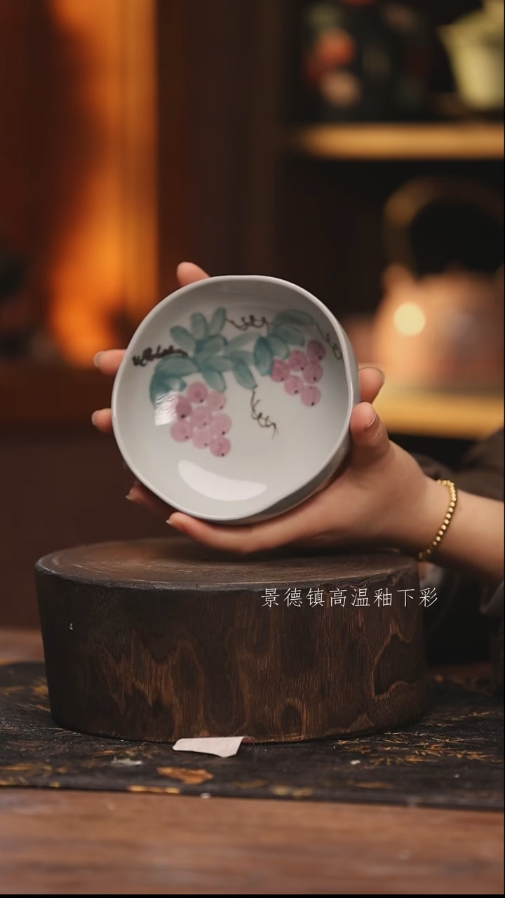 陶瓷景德镇高温釉下手绘陶瓷@L650@