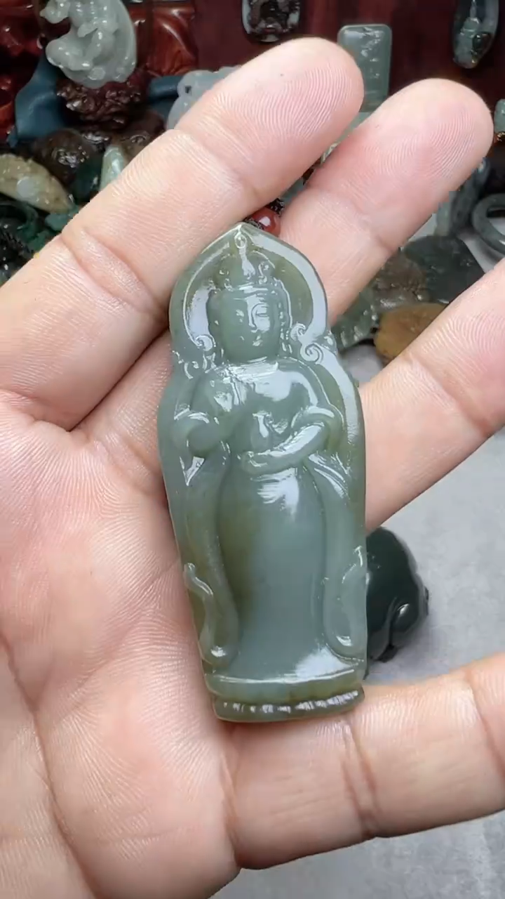 和田玉未镶嵌挂件-