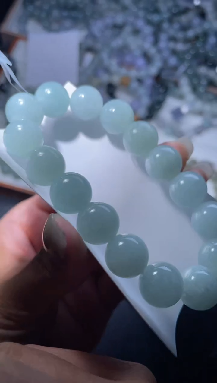 【闪购商品】定制翡翠未镶嵌天然缅甸A货翡翠手串92尺寸12+