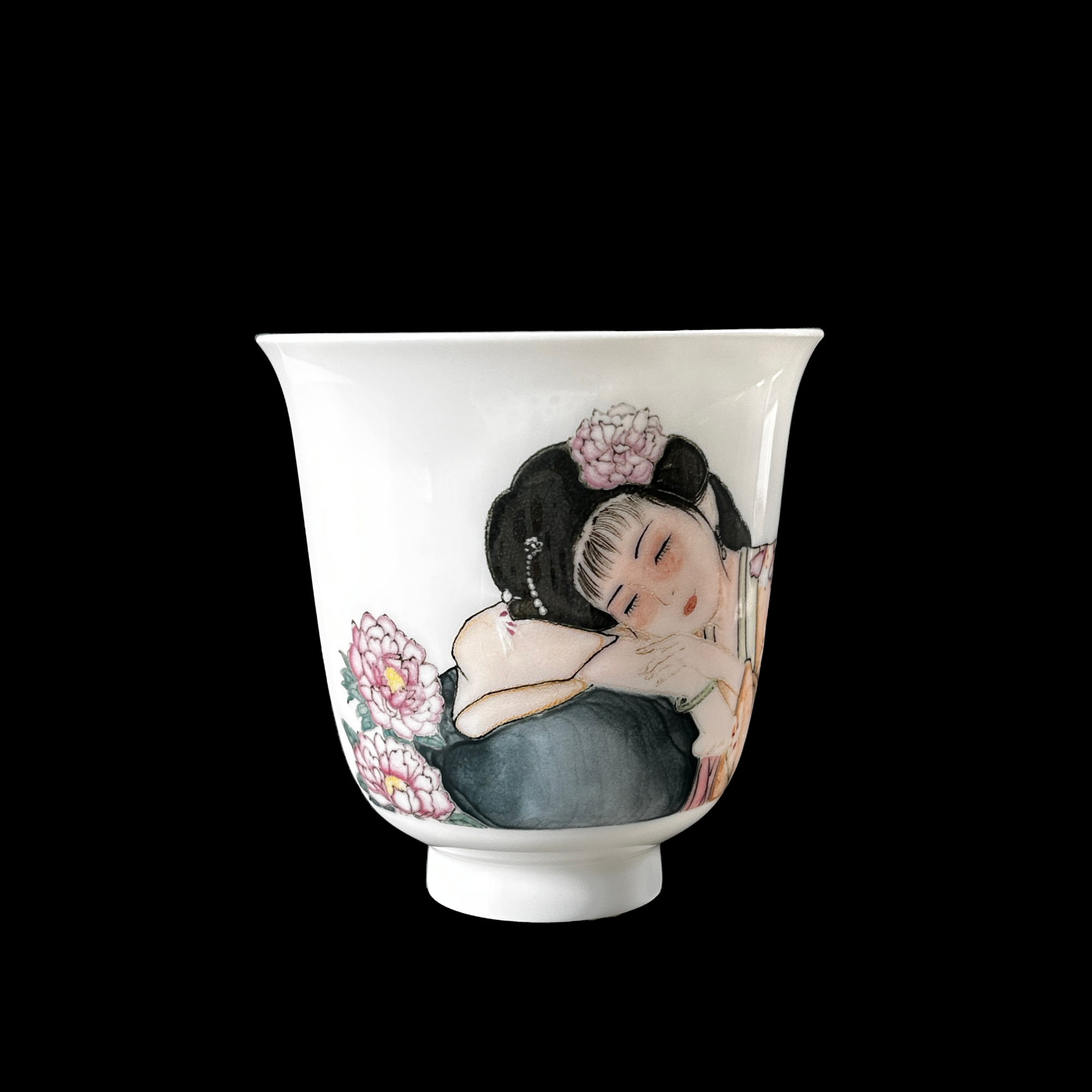原创手绘红楼梦 金陵十二钗 主人杯 釉下彩 花神杯 陶瓷茶杯