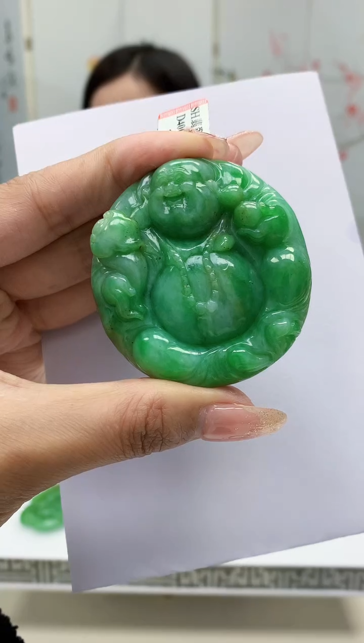 【闪购商品】定制翡翠未镶嵌4852MM-毛货挂件117赠珠链