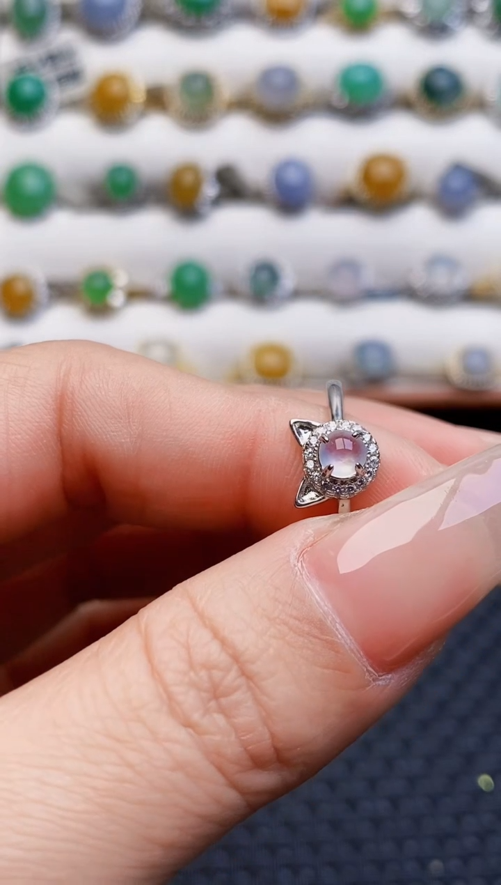 银S925镶嵌戒指翡翠4874