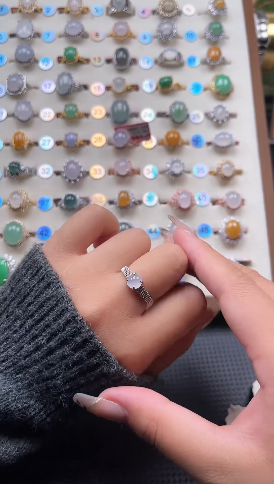 【闪购商品】翡翠戒指银S925镶嵌天然A货翡翠戒指